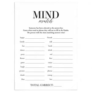 Group Icebreaker Game Mind Match Printable