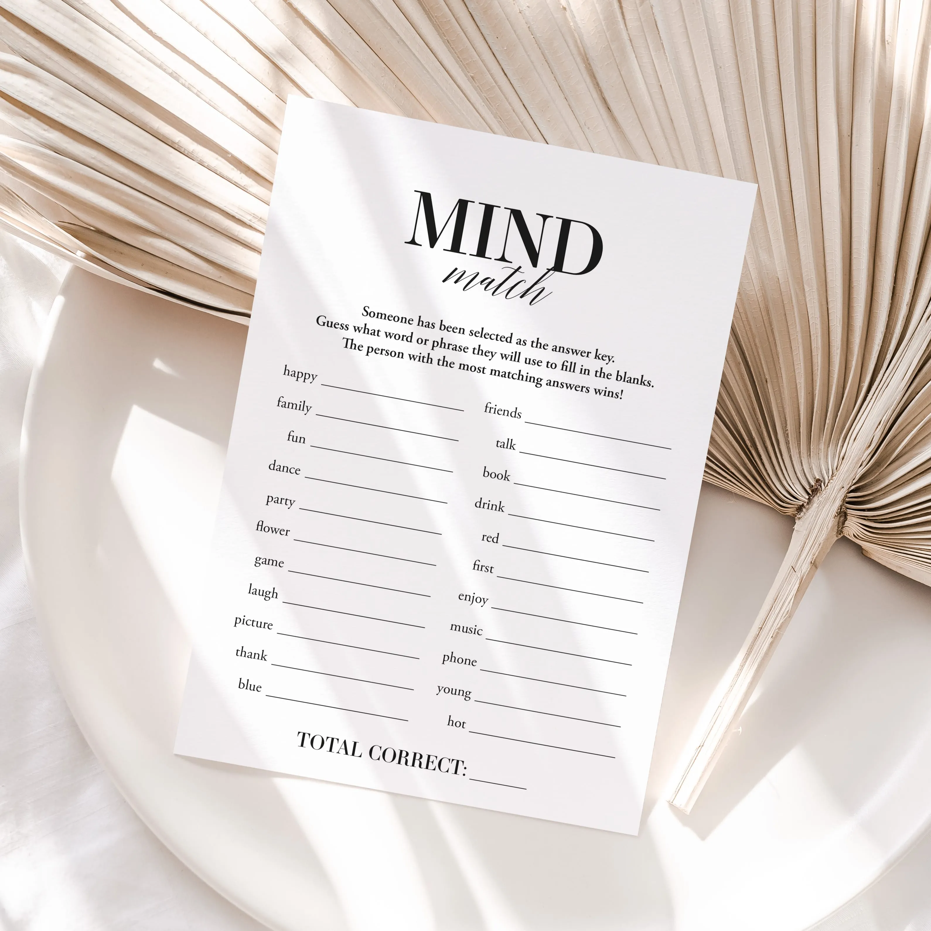 Group Icebreaker Game Mind Match Printable