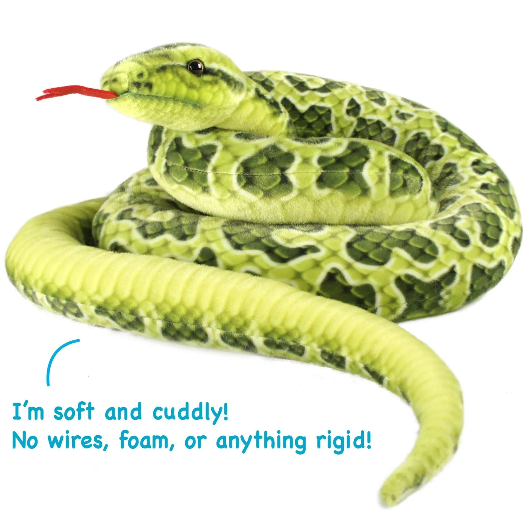 Gustavo The Green Anaconda | 100 Inch Stuffed Animal Plush | By TigerHart Toys