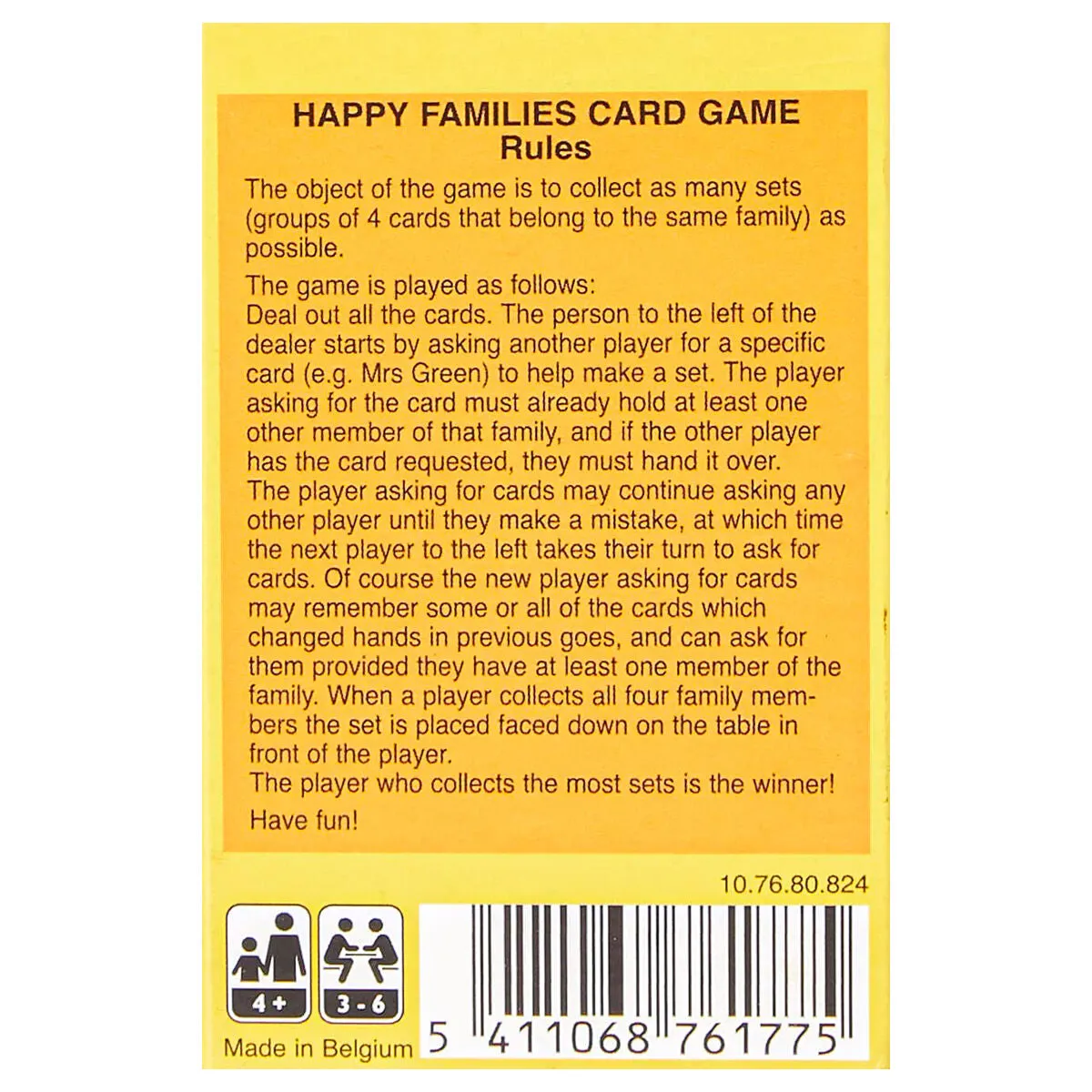 Happy Families Card Game