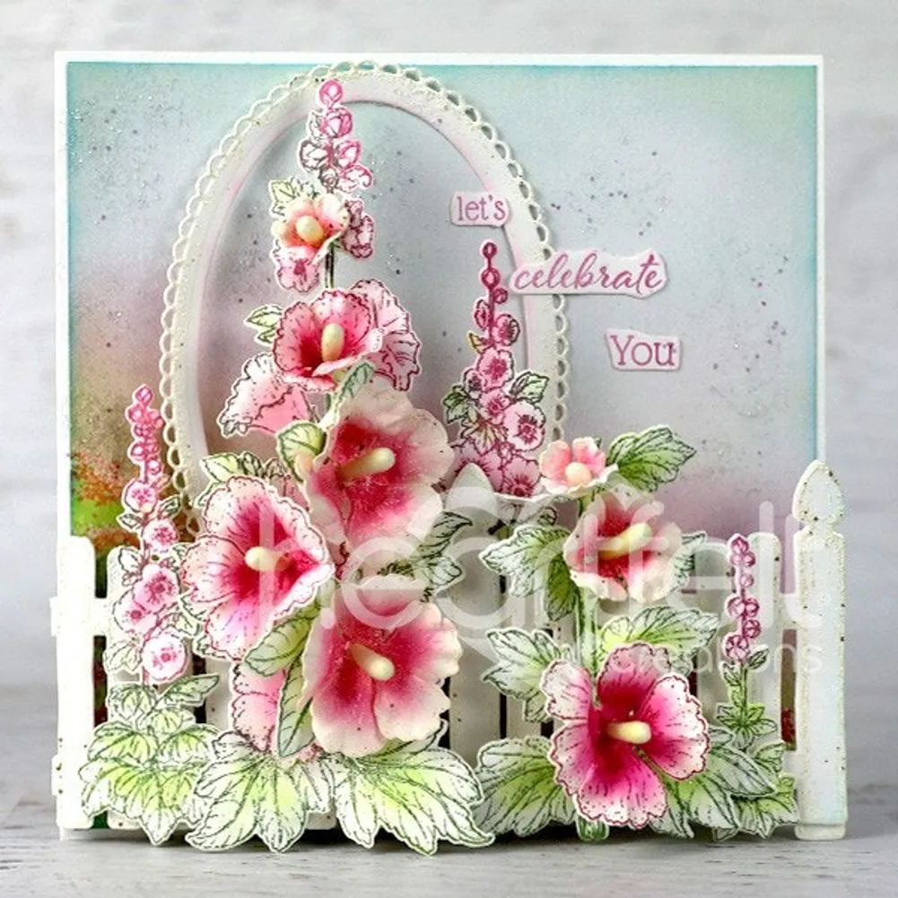 Hollyhock Fence Die