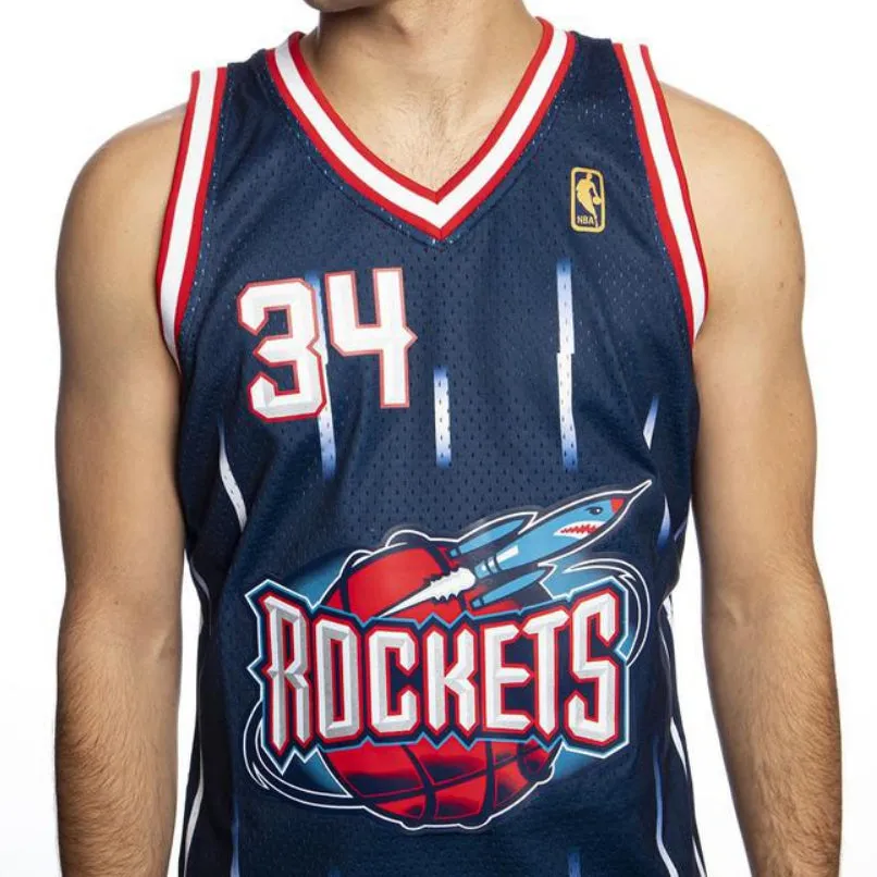 Houston Rockets Hakeem Olajuwon 1996-97 Hardwood Classics Swingman Road Jersey by Mitchell & Ness