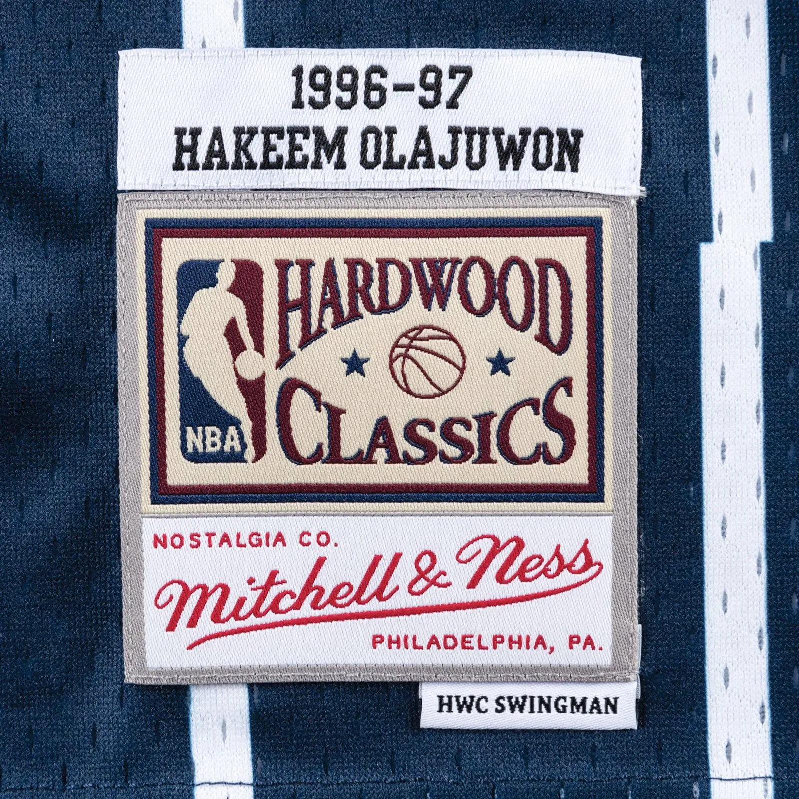 Houston Rockets Hakeem Olajuwon 1996-97 Hardwood Classics Swingman Road Jersey by Mitchell & Ness
