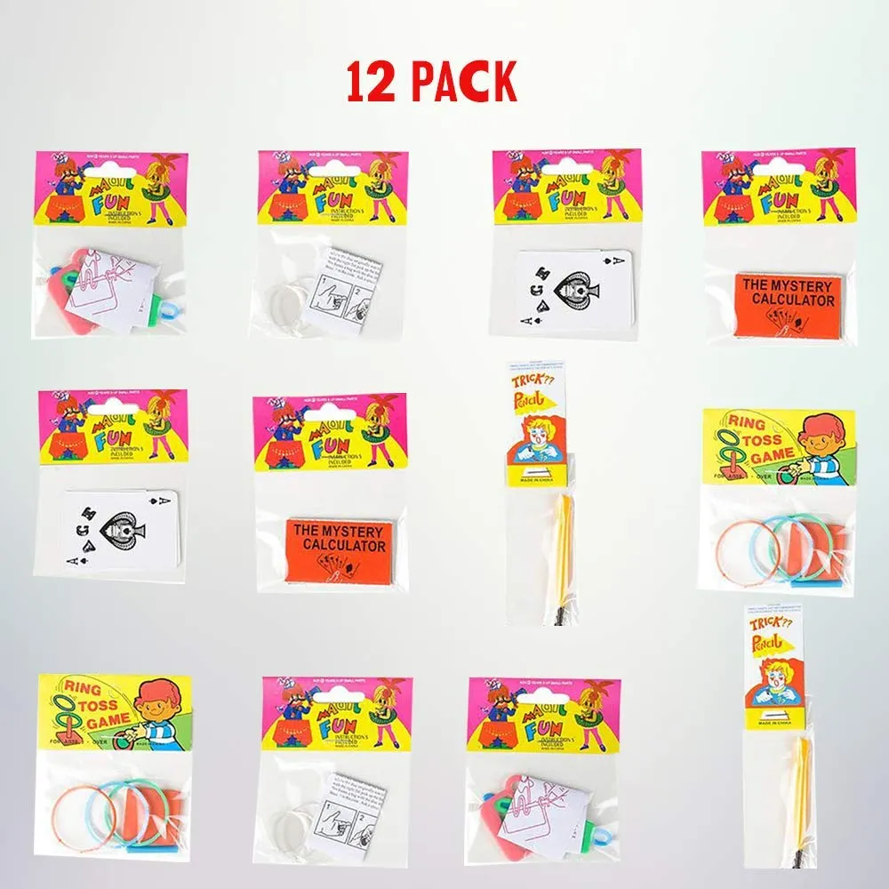 Kicko Easy Magic Fun Tricks - 12 Pack - Beginner Magician Props with Instructional Manual