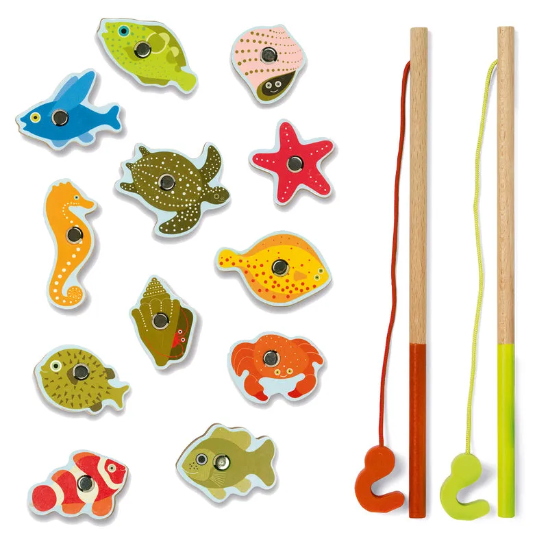 Magnetic Fishing Tropical, Djeco Wooden Toddler Game