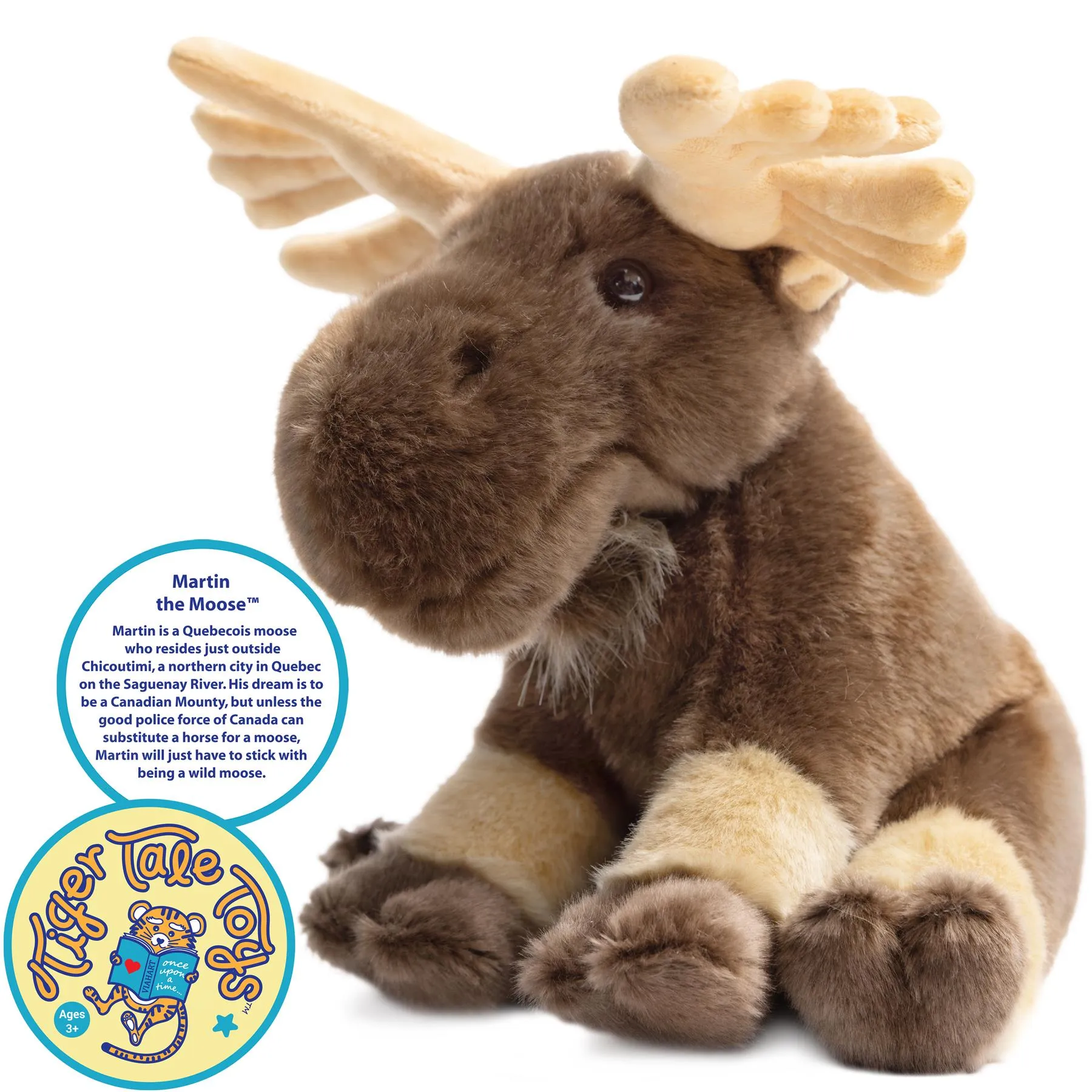 Martin The Moose | 11 Inch Stuffed Animal Plush | By TigerHart Toys