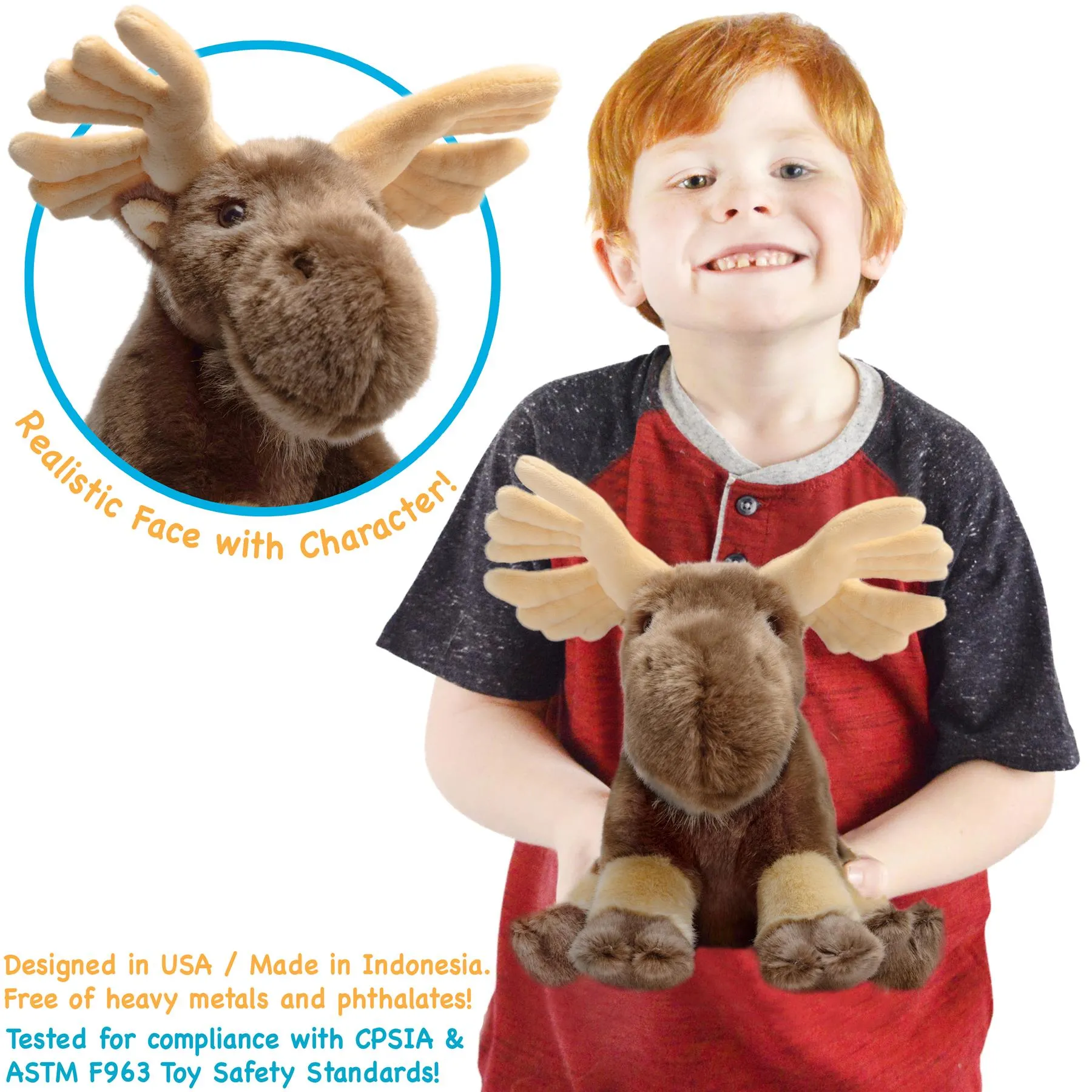Martin The Moose | 11 Inch Stuffed Animal Plush | By TigerHart Toys