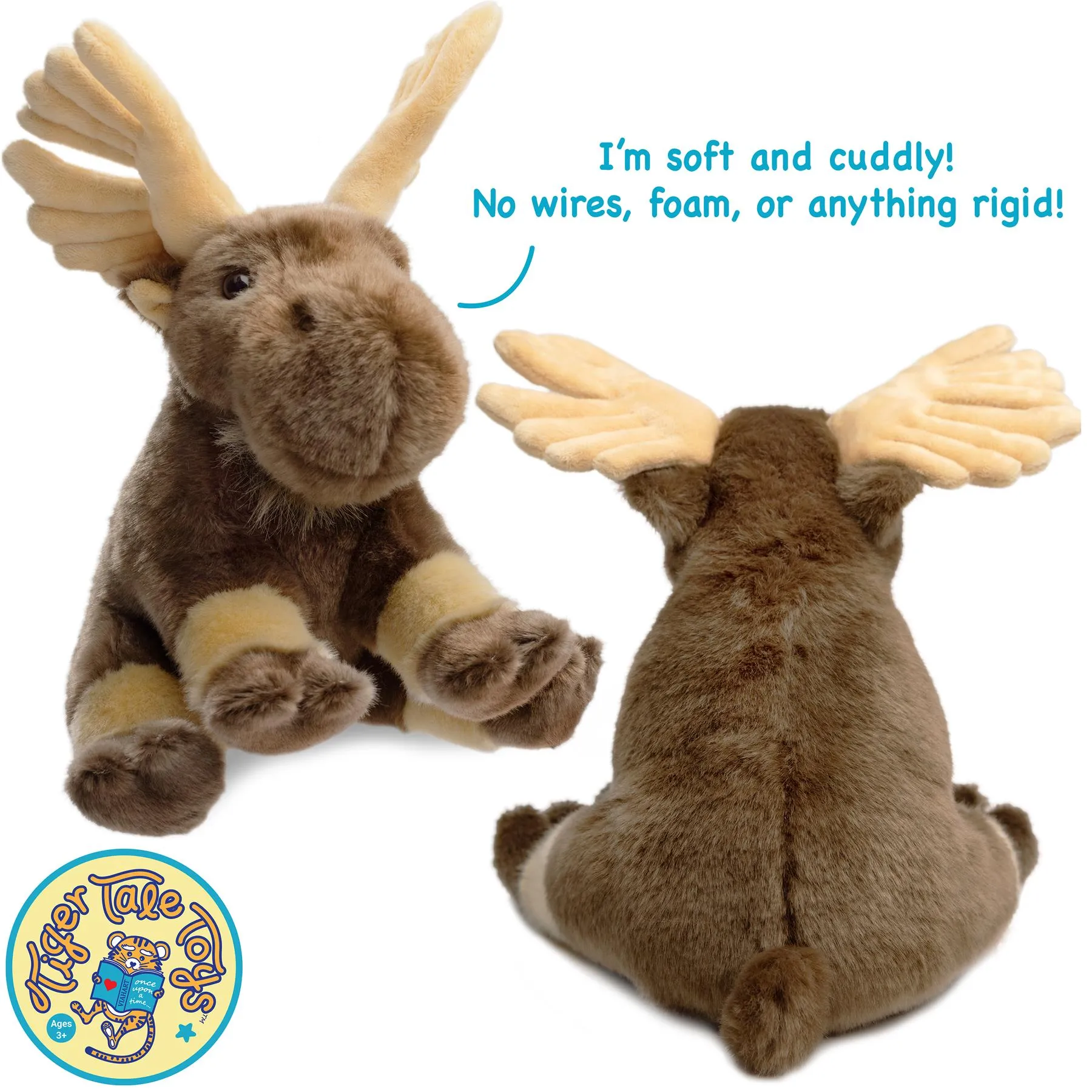 Martin The Moose | 11 Inch Stuffed Animal Plush | By TigerHart Toys