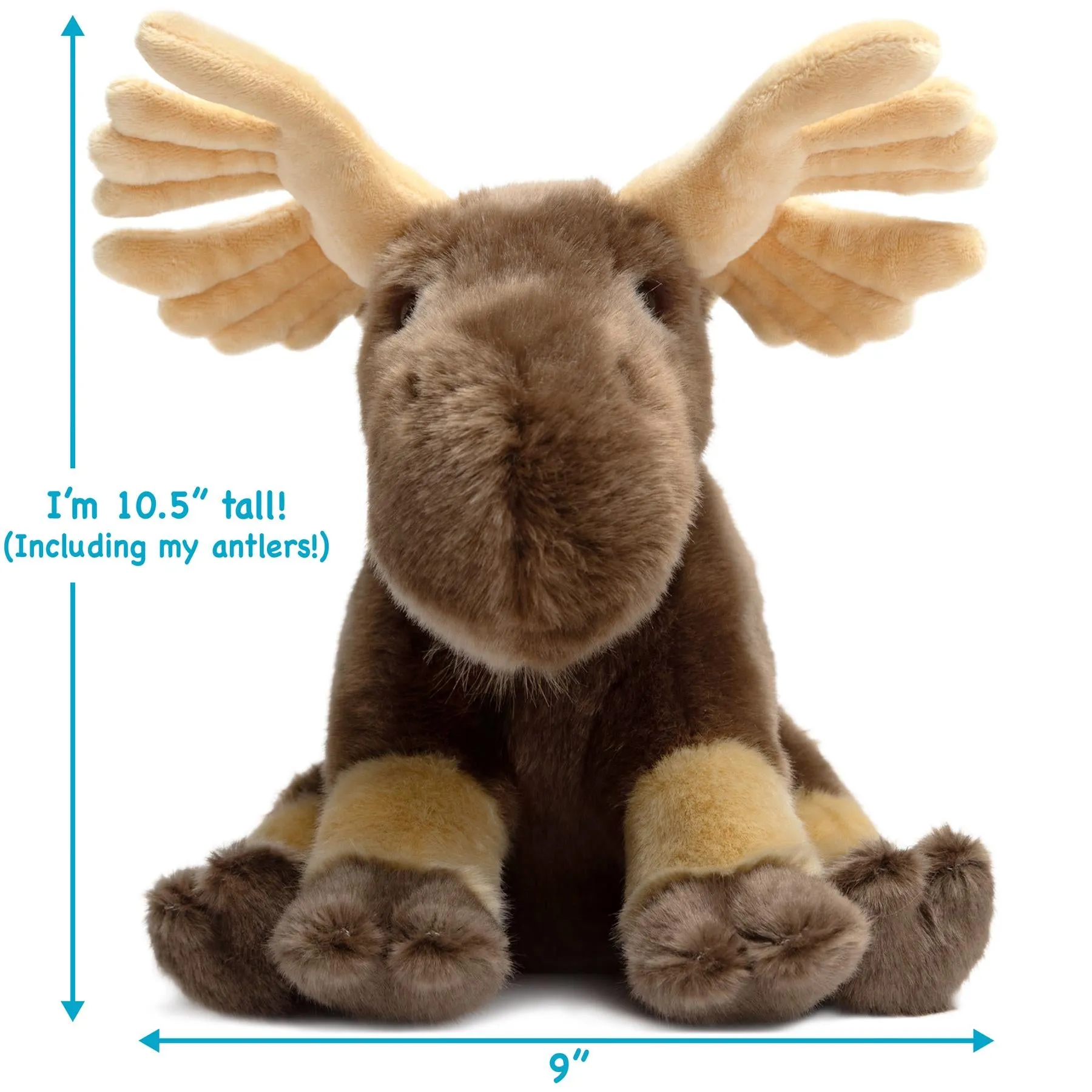 Martin The Moose | 11 Inch Stuffed Animal Plush | By TigerHart Toys