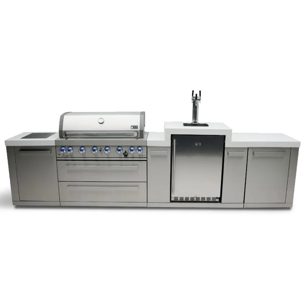 Mont Alpi MAi805-KEG Propane 6-Burner Island With Kegerator