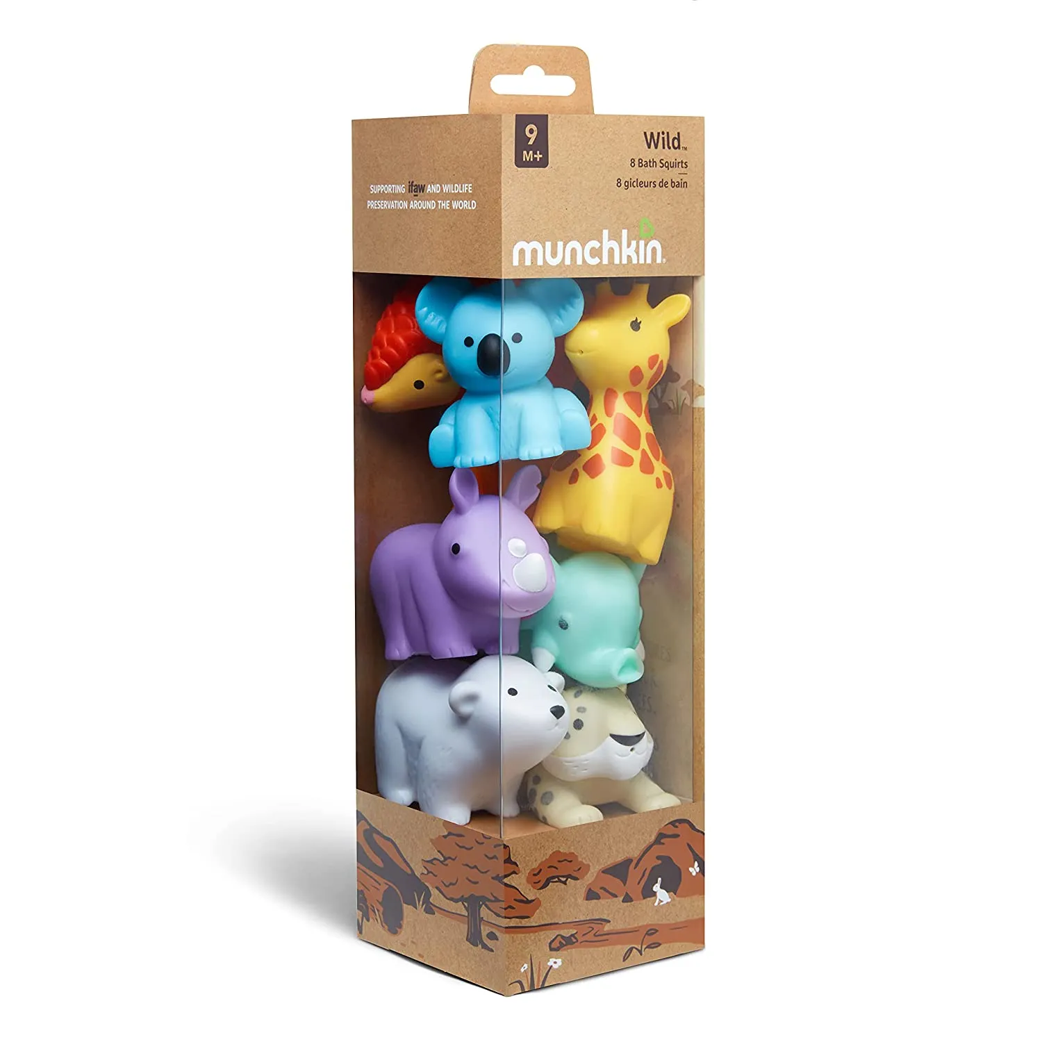 Munchkin Wild Animal Baby Bath Toy Squirts, 8 Pack