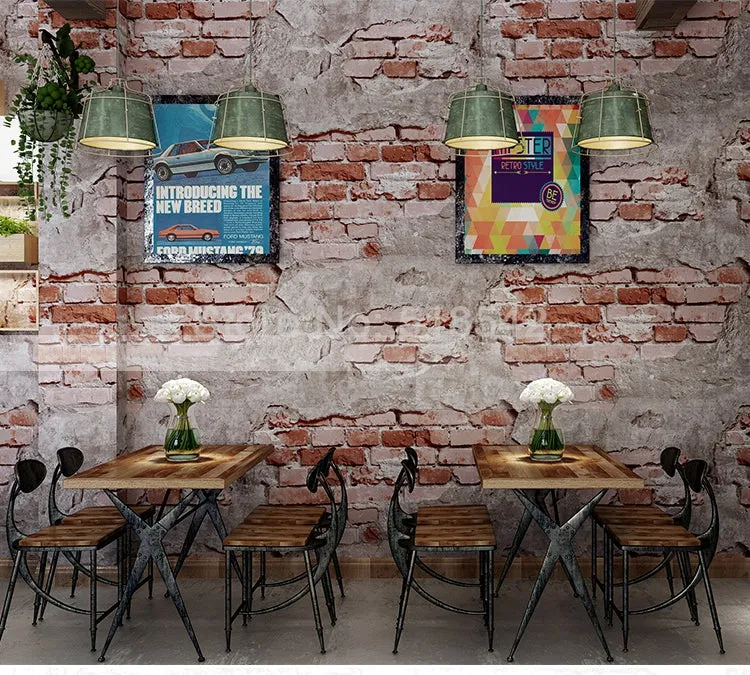 Nostalgic Brick Effect Wallpaper-Red (5.3 ㎡)