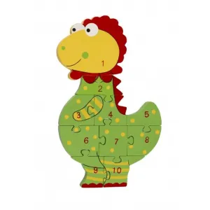 Orange Tree Toys Dinosaur Number Puzzle Birch Wood