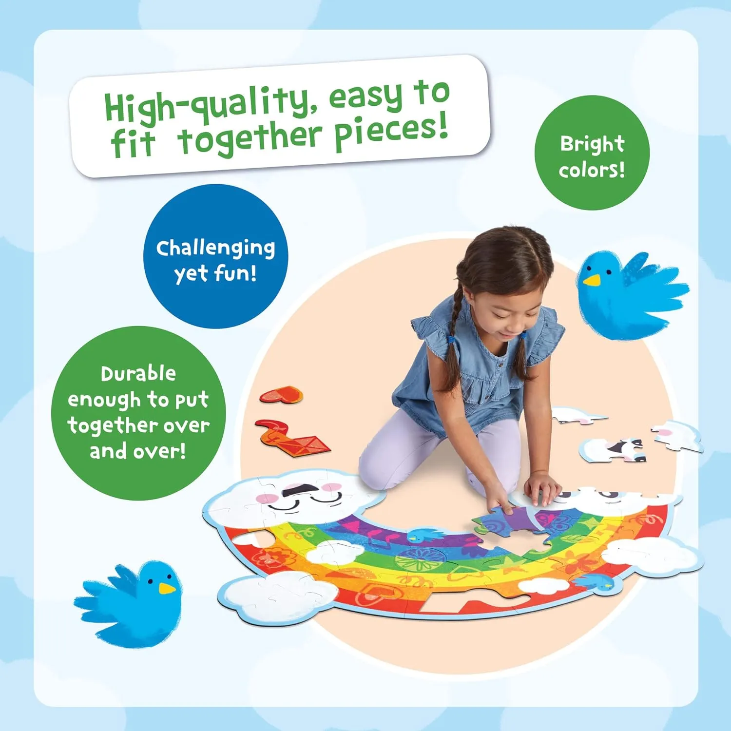 Peaceable Kingdom Floor Puzzle | Shimmery Rainbow