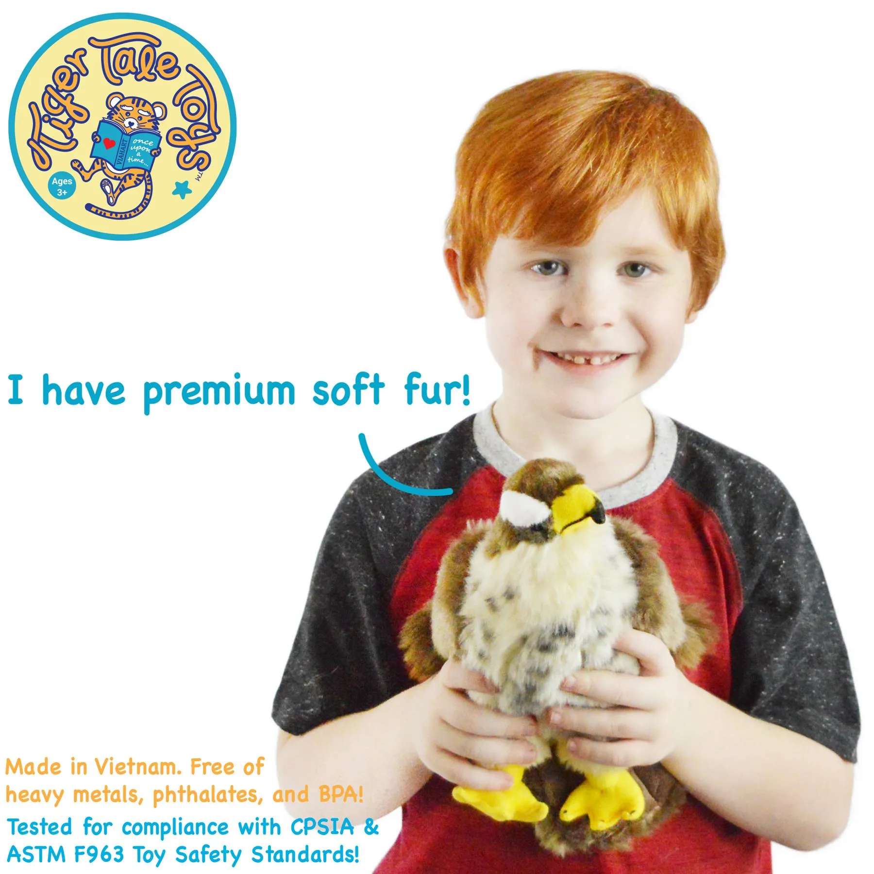 Percival The Peregrine Falcon | 9 Inch Stuffed Animal Plush | By TigerHart Toys