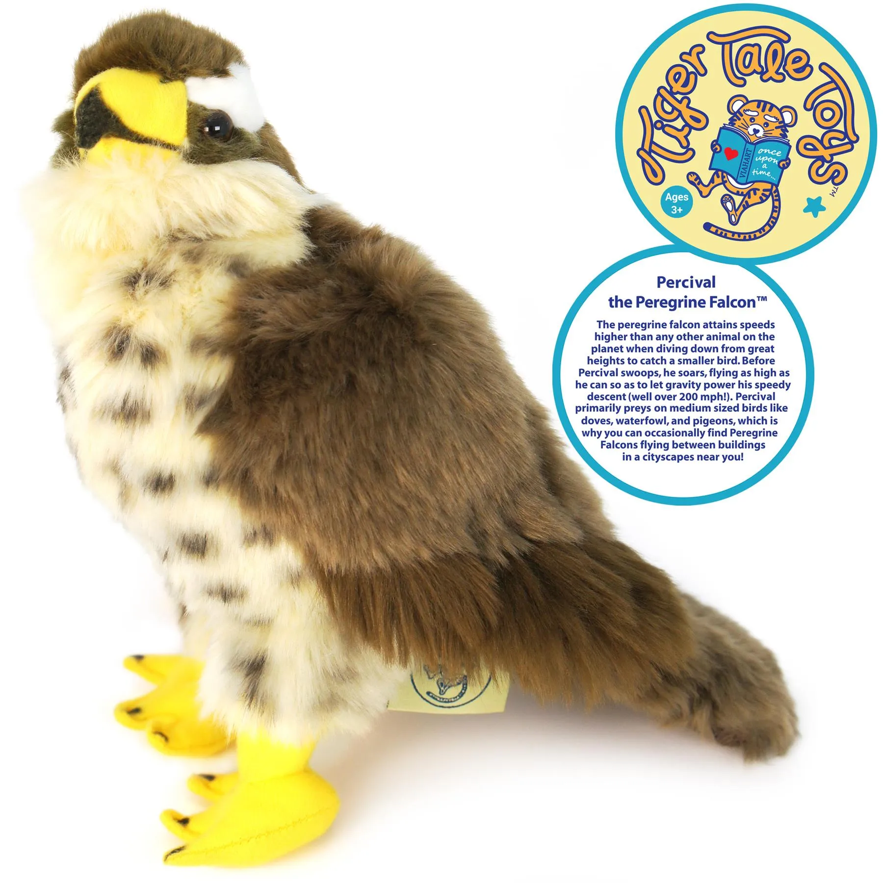 Percival The Peregrine Falcon | 9 Inch Stuffed Animal Plush | By TigerHart Toys