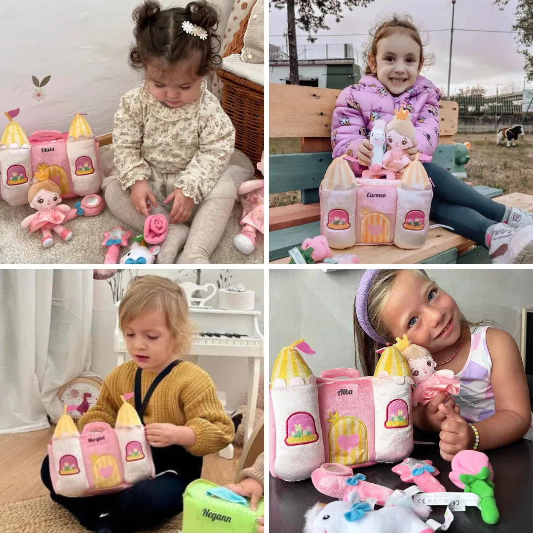 Personalized Baby's First Princess Castle Sensory Toy Plush Playset