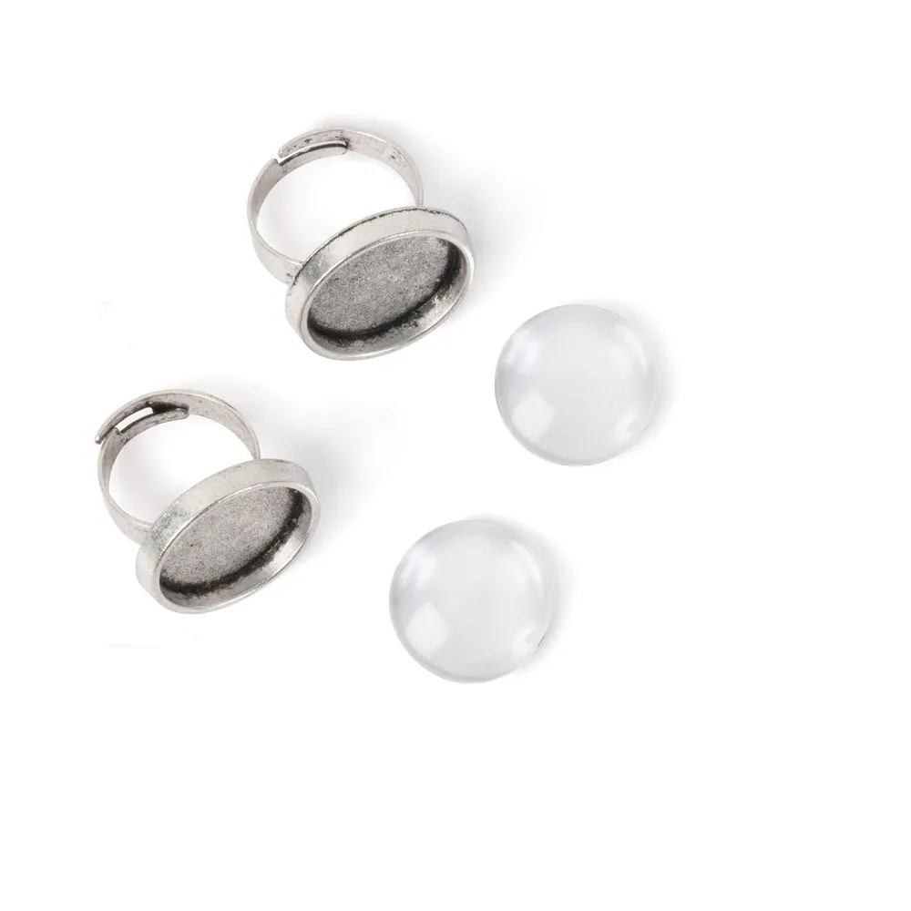Picture Frame Rings for 18mm Round Photos - Set of Two