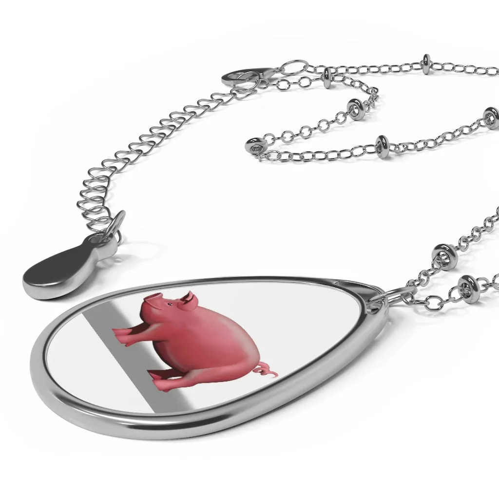 Pig Oval Necklace