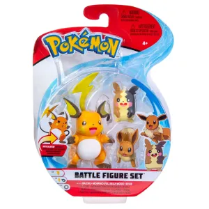 Pokemon Battle Figure Set 3 Pack Raichu   Morpeko(Full Belly Mode)   Eevee