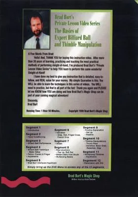 Private Lesson VS - Basics of Billiard Ball And Thimble Manipulation by Brad Burt - DVD
