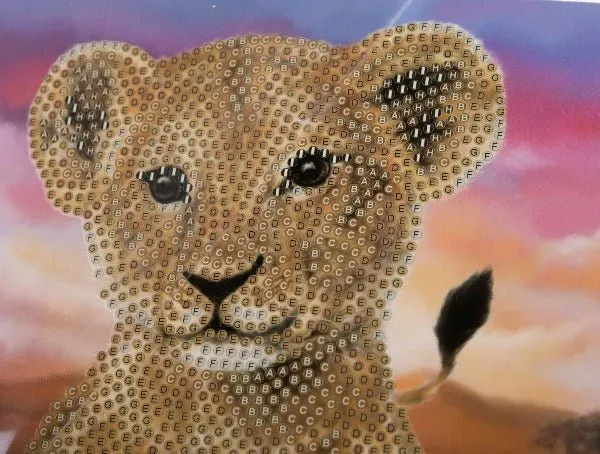 "Lion Cub" Crystal Art Card 18x18cm