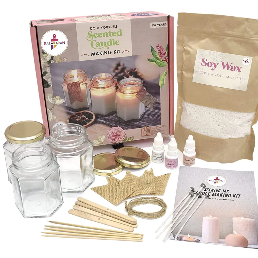Scented Jar Candle Making with Complete Supplies, Candle Making Kit, Hobby Kit