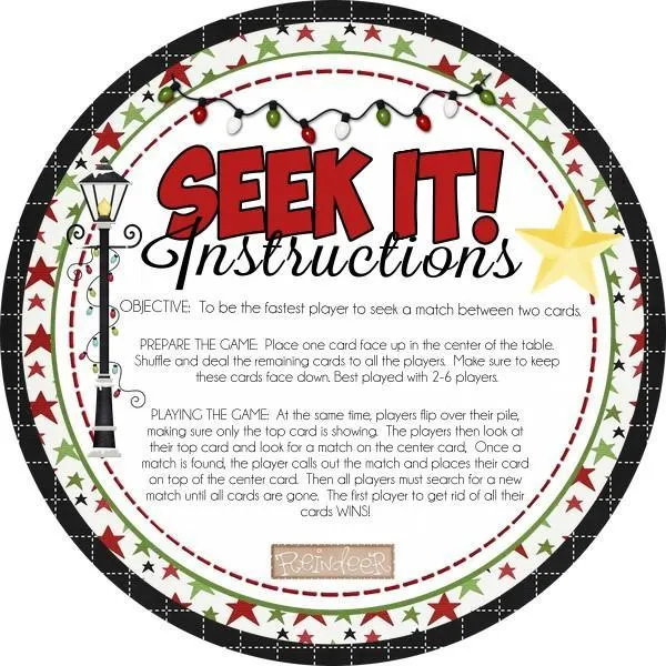 Seek IT! {Christmas Edition} PRINTABLE Matching Game
