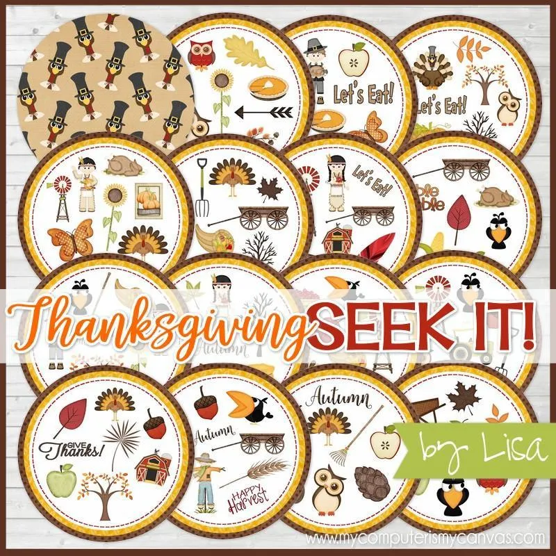 SEEK IT! {Thanksgiving Edition} PRINTABLE Matching Game