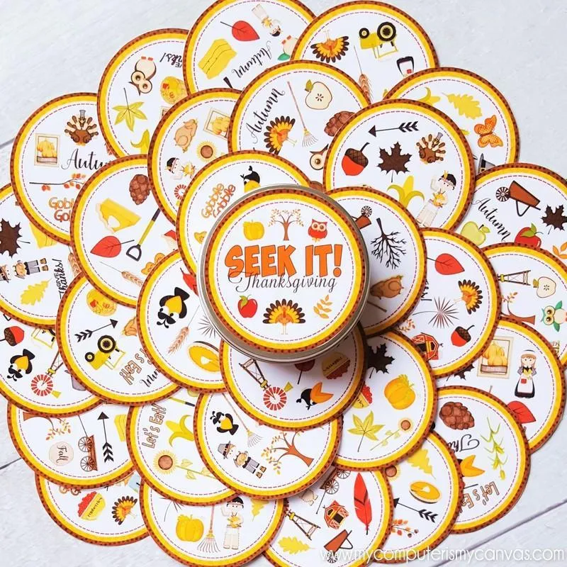 SEEK IT! {Thanksgiving Edition} PRINTABLE Matching Game