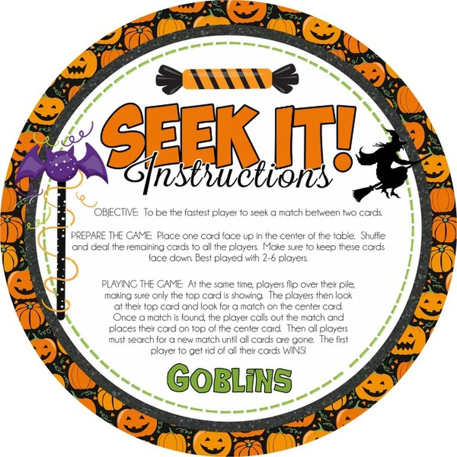 SEEK IT! {Trick or Treat} PRINTABLE Matching Game