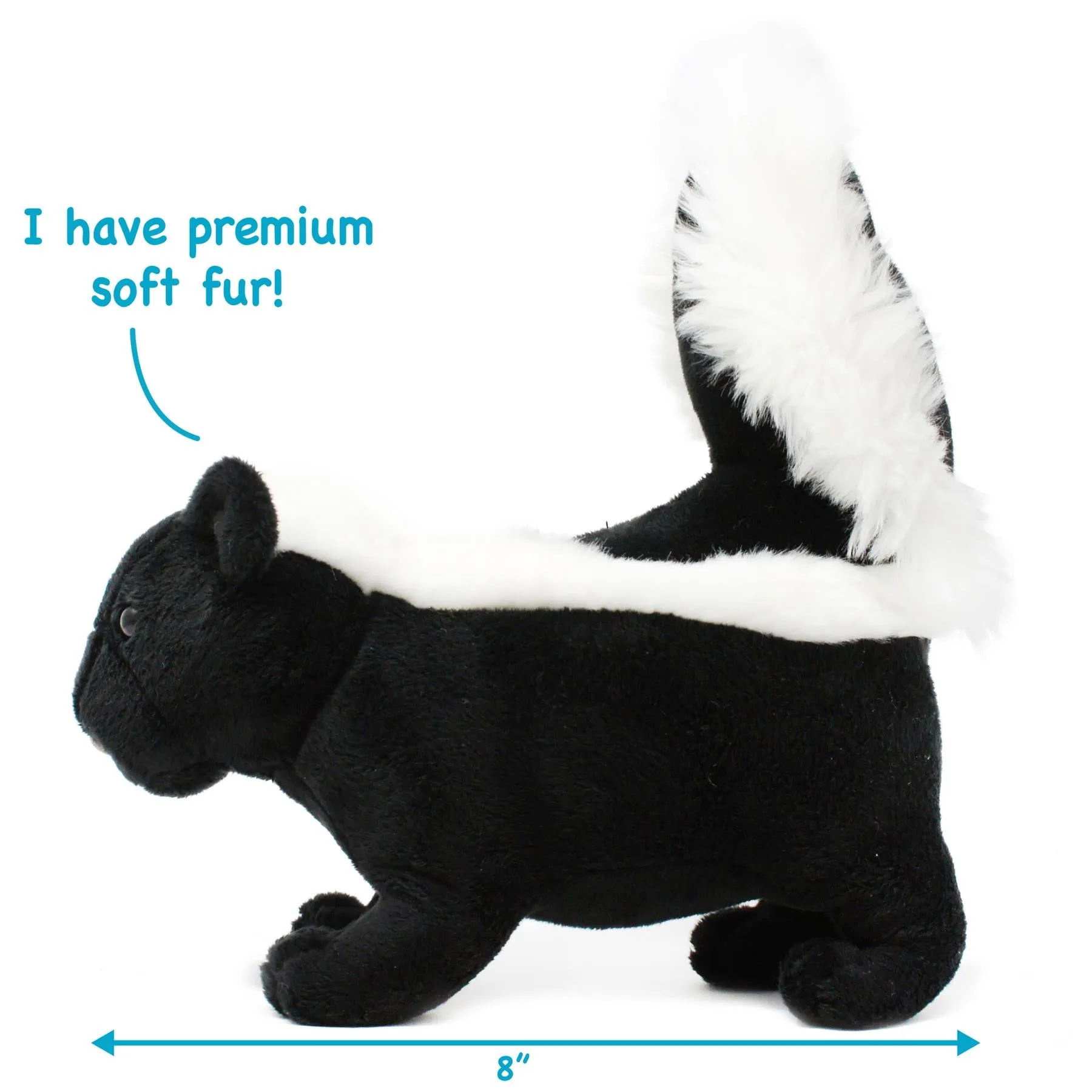 Seymour The Skunk | 9 Inch Stuffed Animal Plush | By TigerHart Toys
