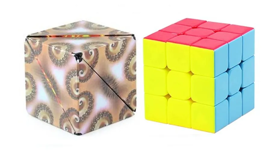 Shape Shifting Magnetic Fidget Cube & Magic 3D Lumo Puzzle Cube Set Of 2