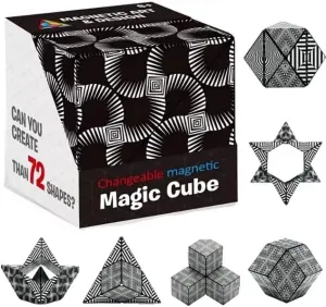 Shape Shifting Magnetic Fidget Cube & Magic 3D Lumo Puzzle Cube Set Of 2