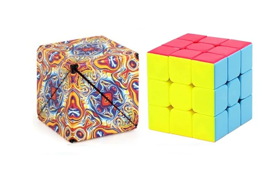 Shape Shifting Magnetic Fidget Cube & Magic 3D Lumo Puzzle Cube Set Of 2