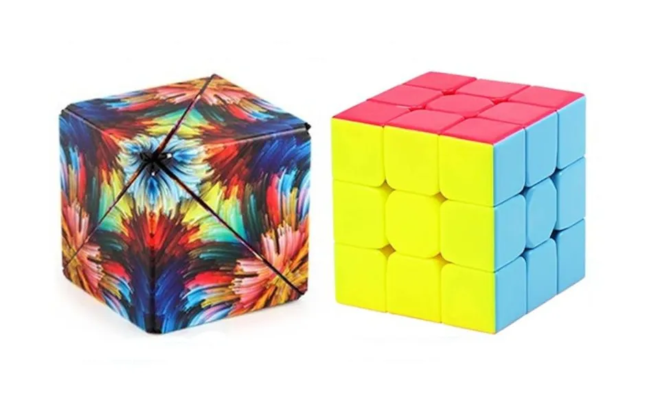 Shape Shifting Magnetic Fidget Cube & Magic 3D Lumo Puzzle Cube Set Of 2