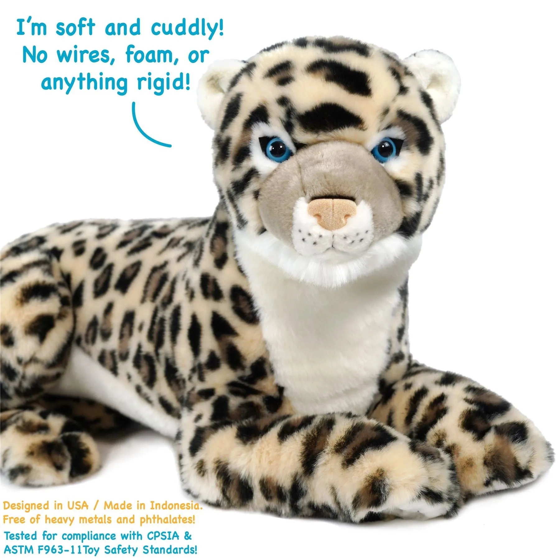 Sienna the Snow Leopard | 30 Inch Stuffed Animal Plush | By TigerHart Toys