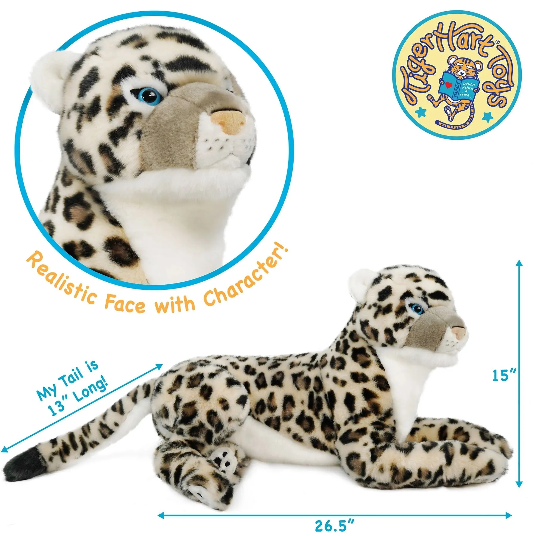 Sienna the Snow Leopard | 30 Inch Stuffed Animal Plush | By TigerHart Toys