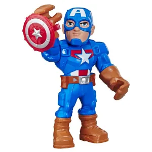Super Hero Adventures Playskool Heroes Mega Mighties Marvel Captain America, Collectible 10-Inch Action Figure, Toys for Kids Ages 3 and Up