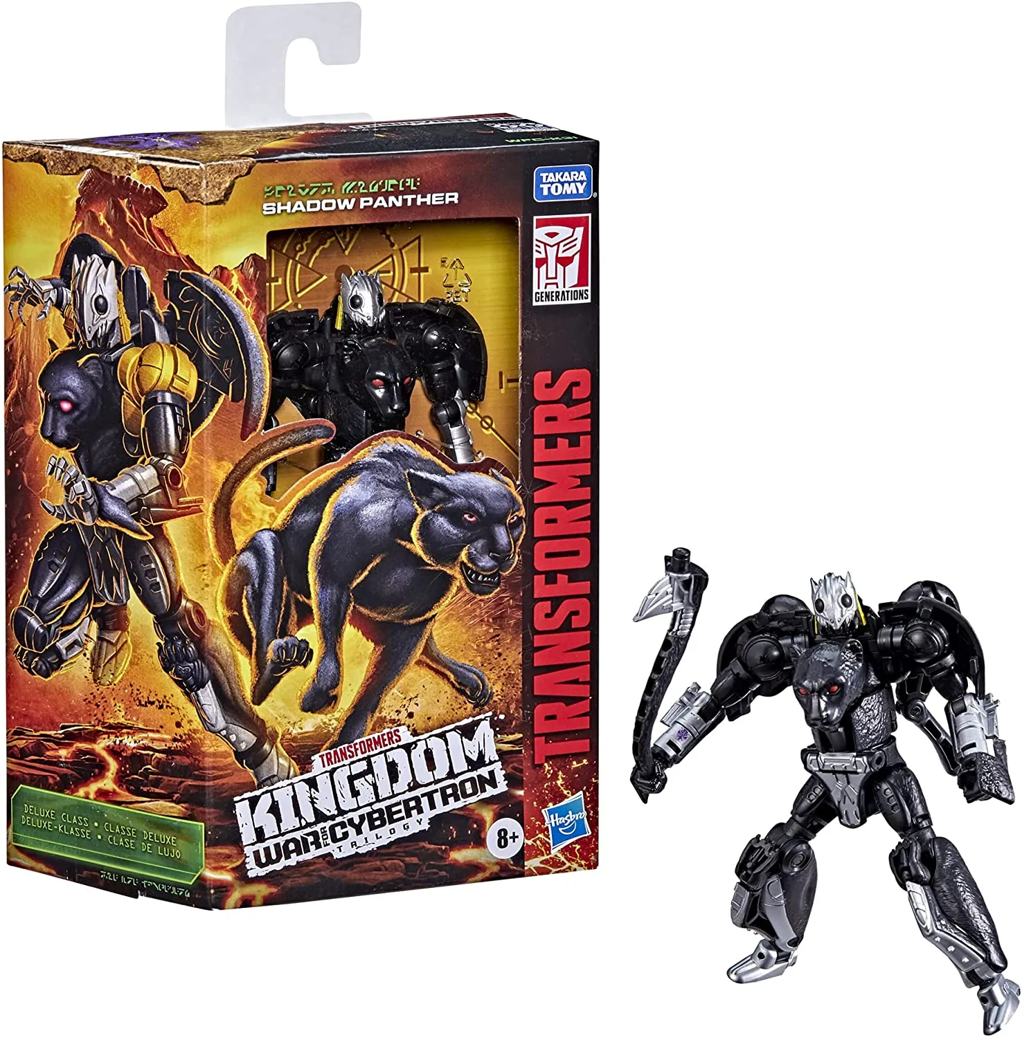 Transformers Toys Generations War for Cybertron: Kingdom Deluxe WFC-K31 Shadow Panther Action Figure - Kids Ages 8 and Up, 5.5-inch