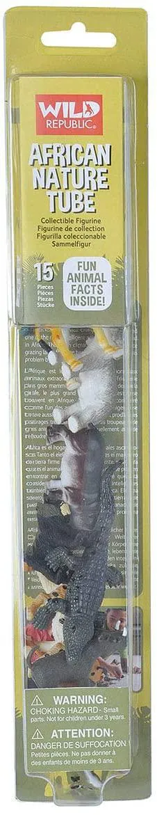 Wild Republic African Animal Figurines Tube, Zoo Animals, Jungle Animals,13 inch