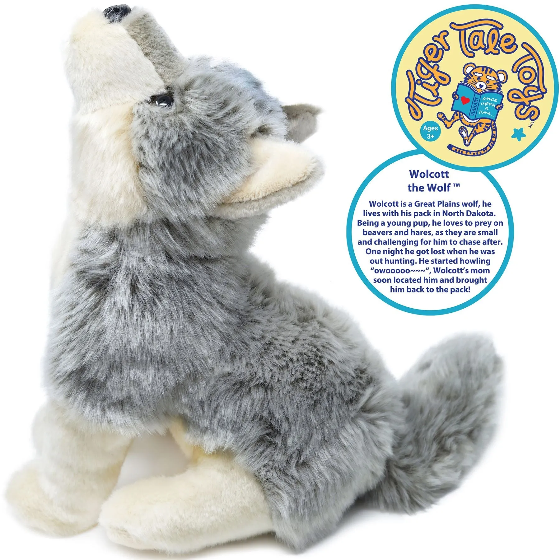 Wolcott The Wolf | 11 Inch Stuffed Animal Plush | By TigerHart Toys
