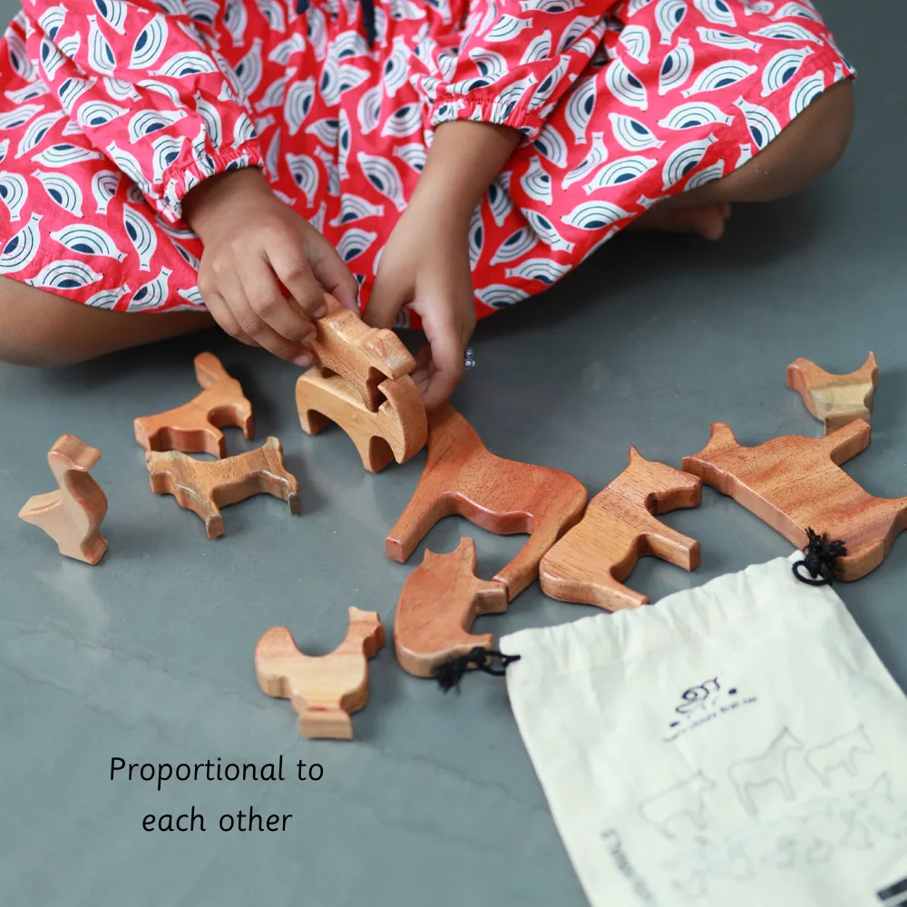 Wooden Farm Animals (Set of 13)