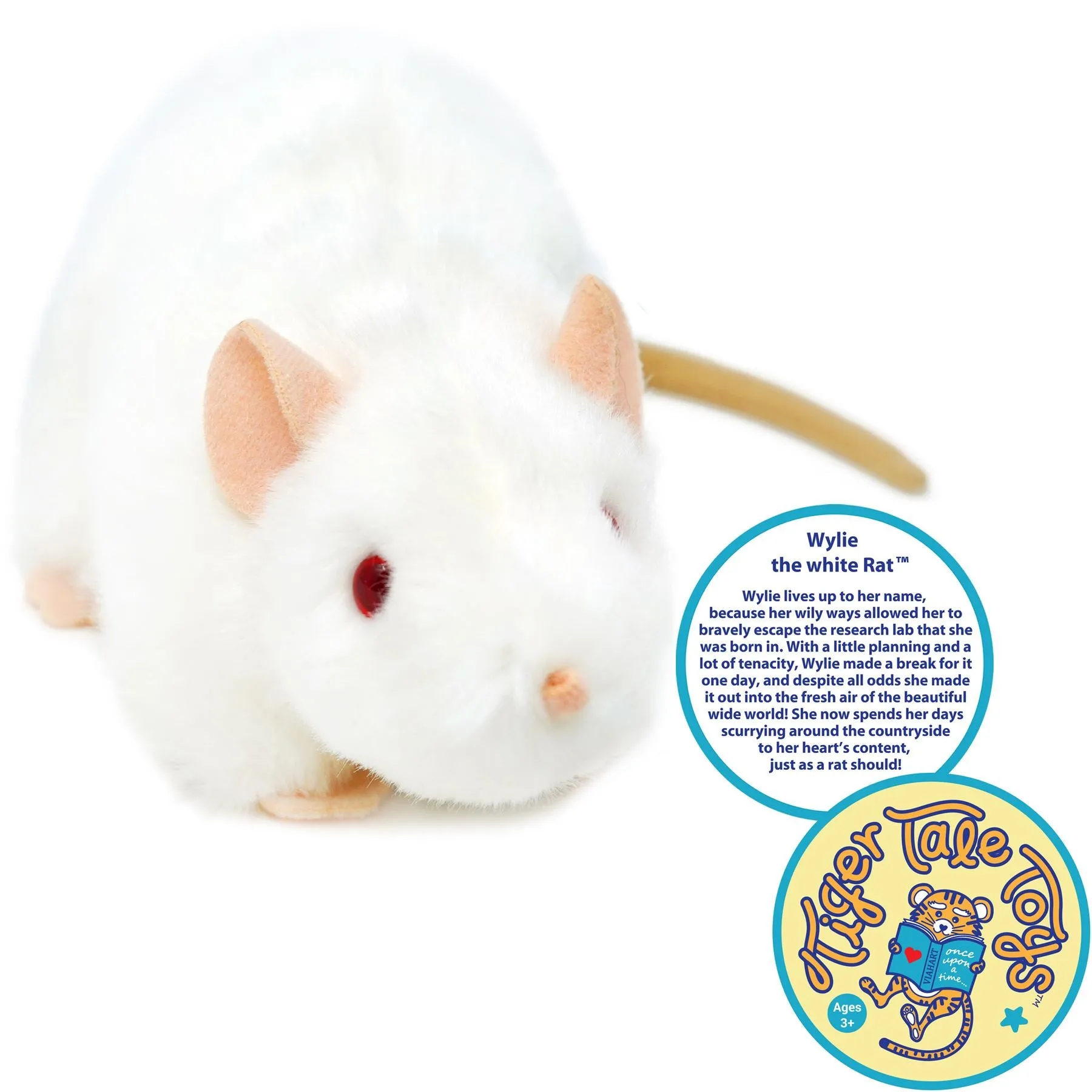 Wylie The White Rat | 7 Inch Stuffed Animal Plush | By TigerHart Toys
