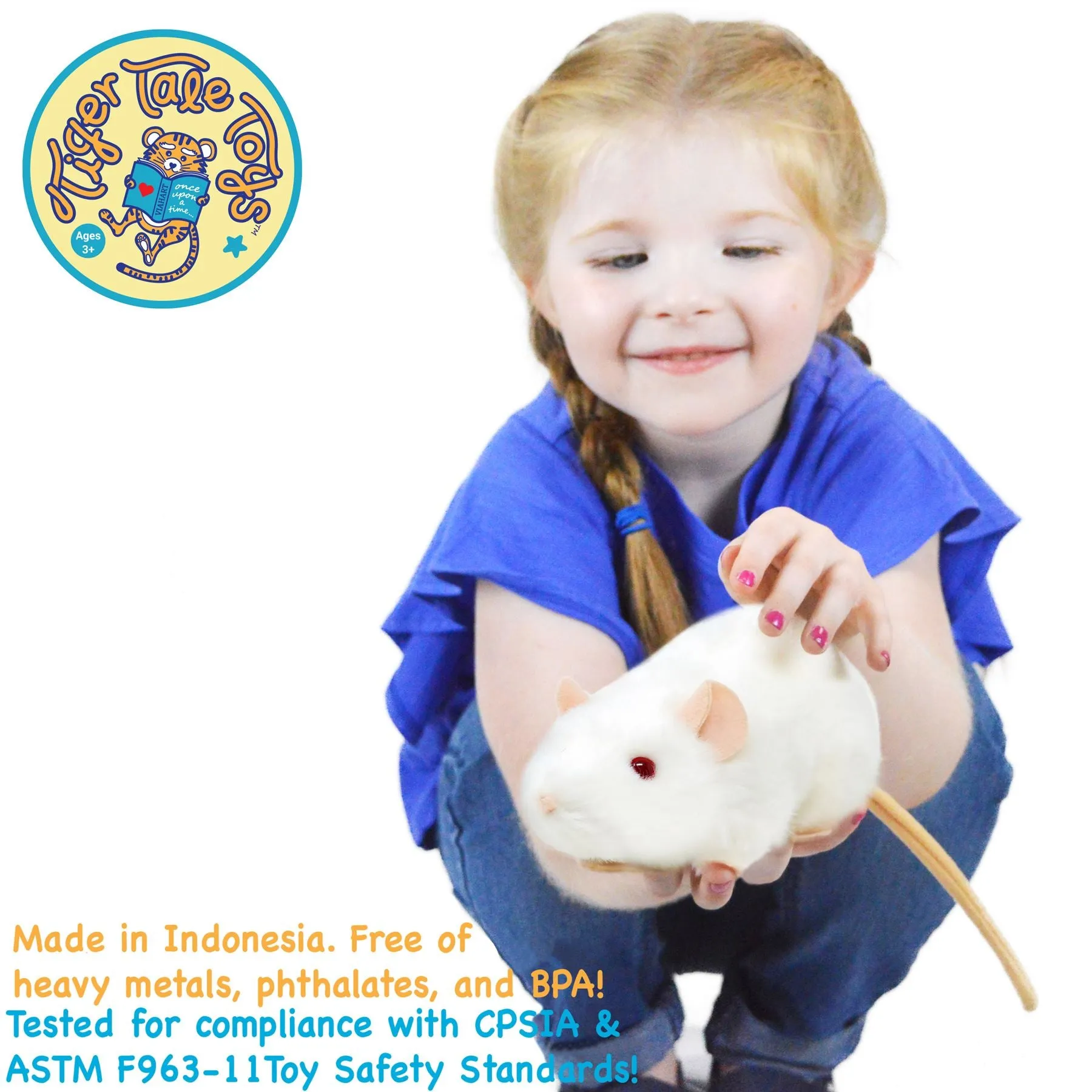 Wylie The White Rat | 7 Inch Stuffed Animal Plush | By TigerHart Toys